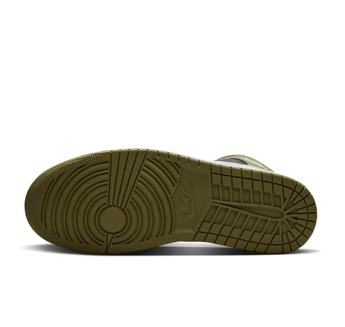 Jordan 1 Mid Black White Olive