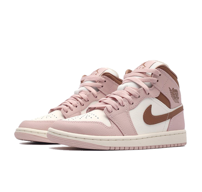 Jordan 1 Mid Pink Oxford Brown