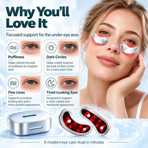 🔥 Limited-Time Sale – Wireless Red Light Under-Eye Patches with LED & EMS Microcurrent Technology + Rechargeable Case