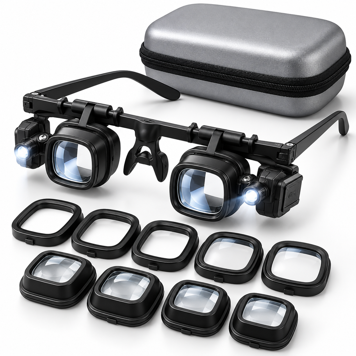 🔬 LIMITED-TIME 50% OFF! ✨ Precision LED Magnifier Glasses – Interchangeable Lenses, Dual LED, Hands-Free 💡
