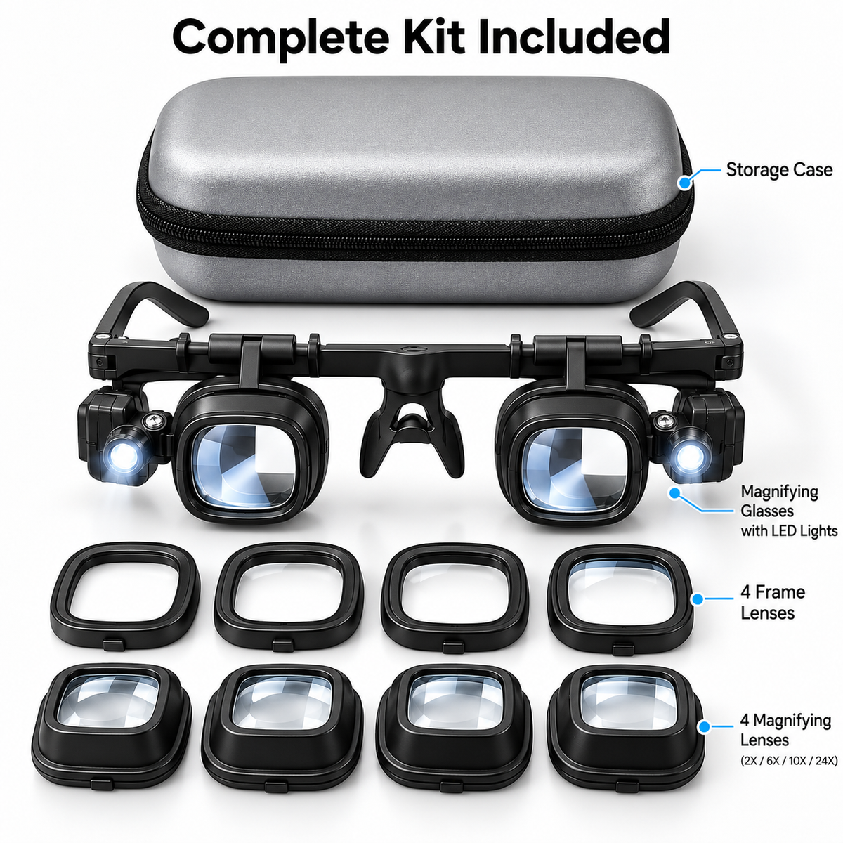 🔬 LIMITED-TIME 50% OFF! ✨ Precision LED Magnifier Glasses – Interchangeable Lenses, Dual LED, Hands-Free 💡