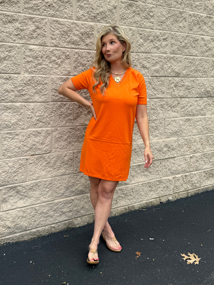 Volunteer V-Neck Knit Sweater Dress – Game Day Ready