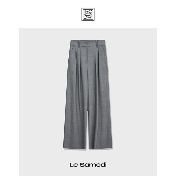 ASAYA3601 The stylish office lady‘s custom-made wool shirt/wide-leg pants suit ( Sold Seperatly)