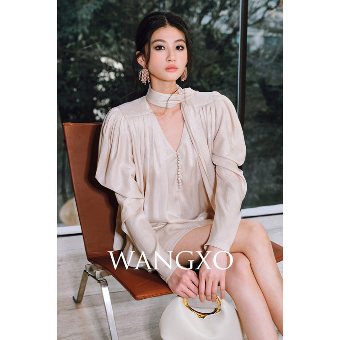 ASAYA4244 | Satin Luster & Shiny Silk Embellishment Blouse ✨