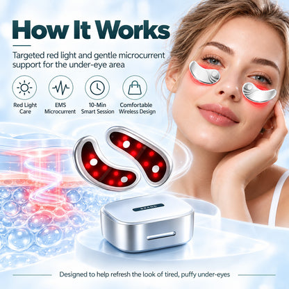 🔥 Limited-Time Sale – Wireless Red Light Under-Eye Patches with LED & EMS Microcurrent Technology + Rechargeable Case