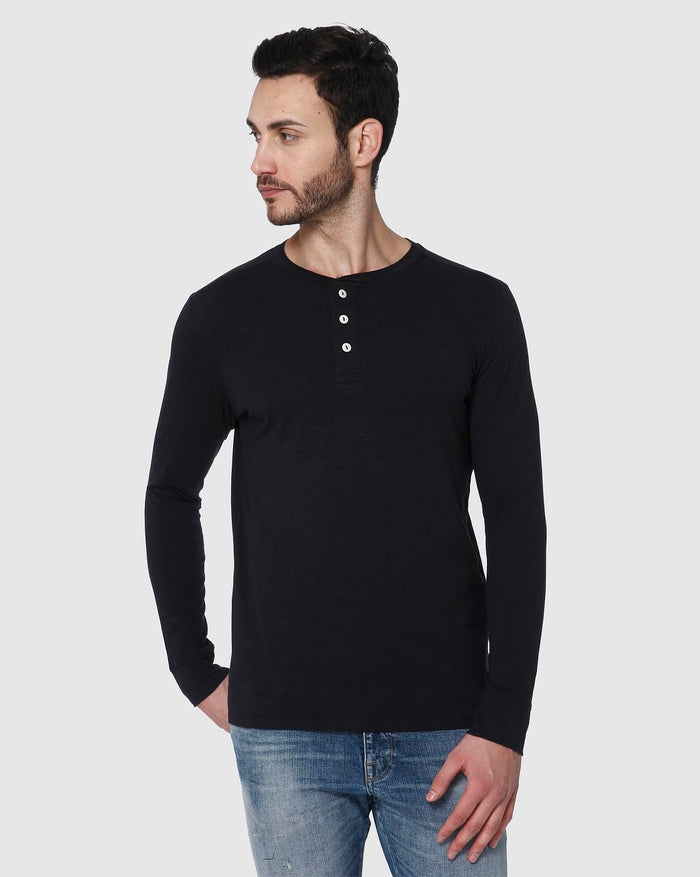 Black Henley T-Shirt