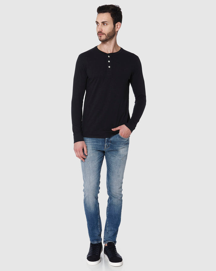 Black Henley T-Shirt