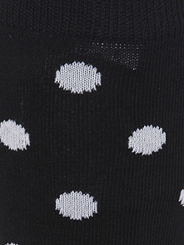Black Polka Dot Print Mid Calf Length Socks