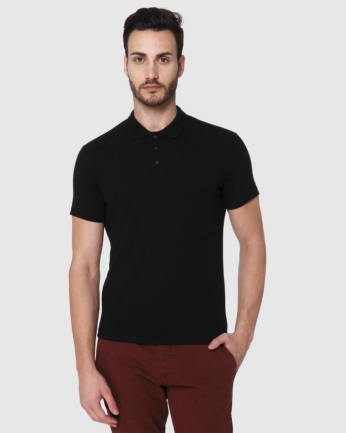 Black Polo Neck T-Shirt