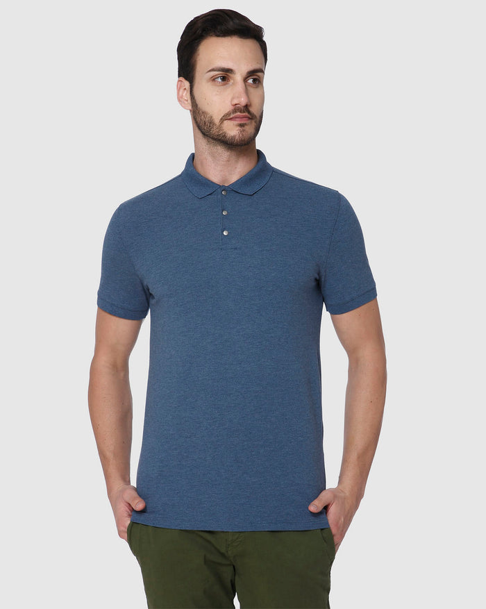 Blue Polo Neck T-Shirt