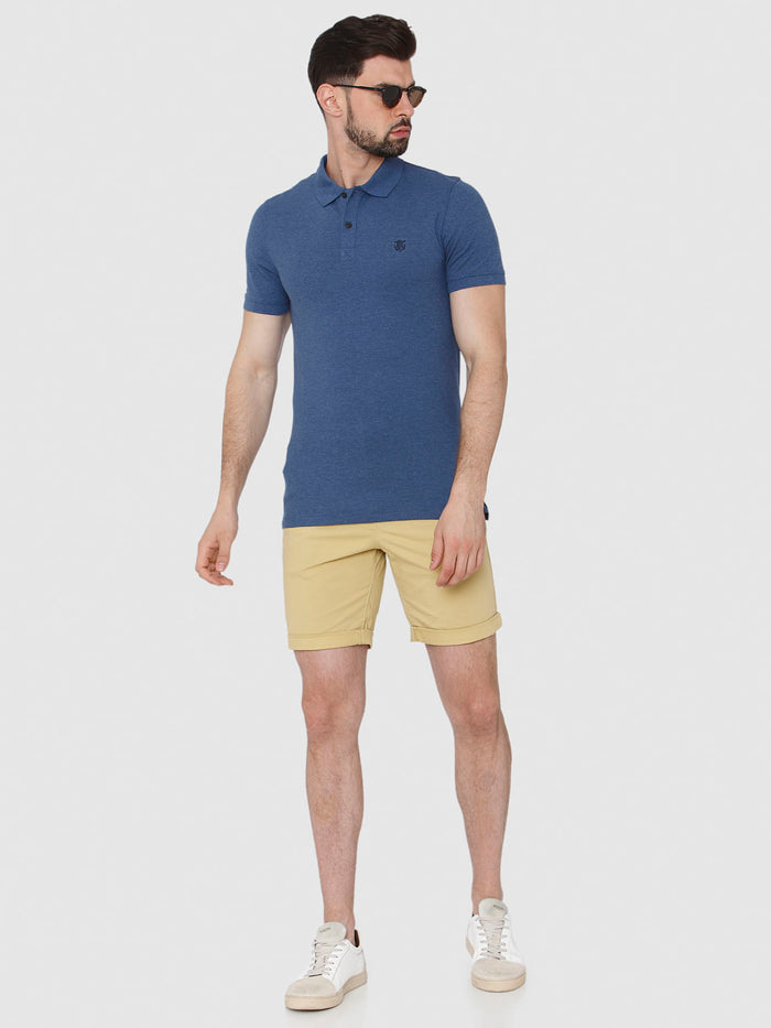 Blue Polo Neck T-Shirt