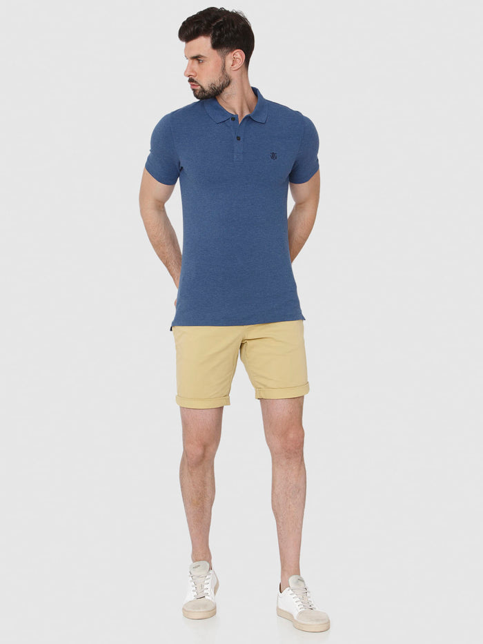 Blue Polo Neck T-Shirt