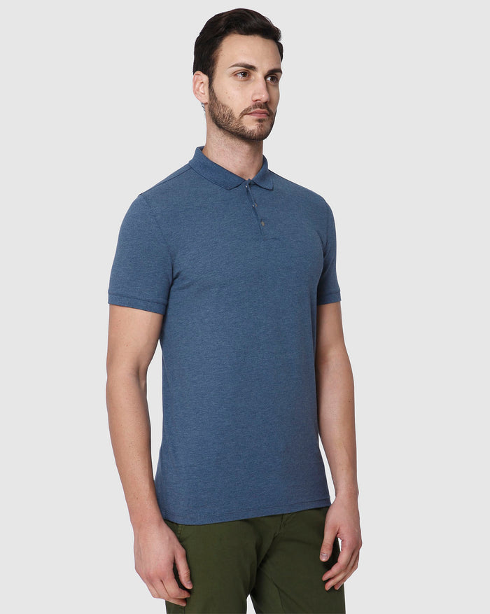 Blue Polo Neck T-Shirt