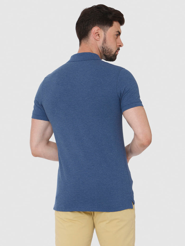 Blue Polo Neck T-Shirt