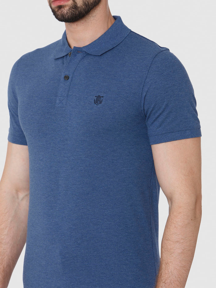 Blue Polo Neck T-Shirt
