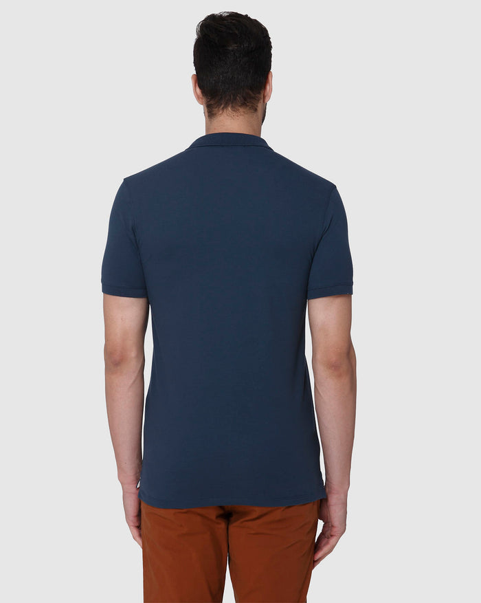 Blue Slim Fit Polo Neck T-Shirt