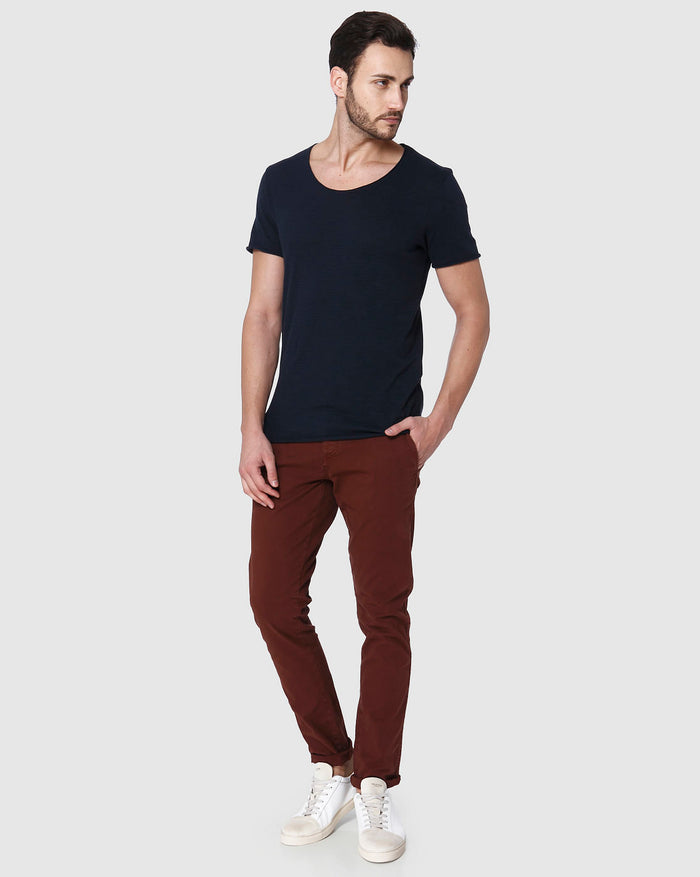 Blue Striped Crew Neck T-Shirt