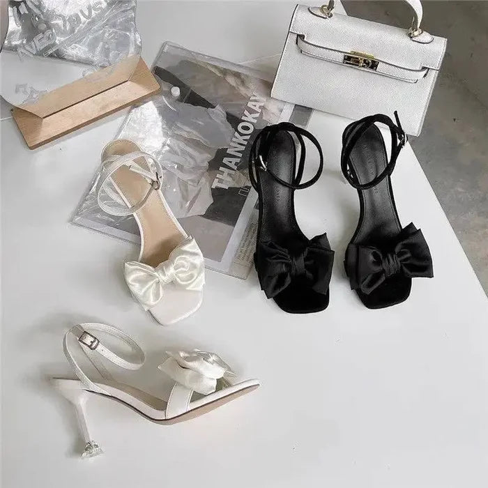 Bowknot Ankle Strap Heels fashionnsio