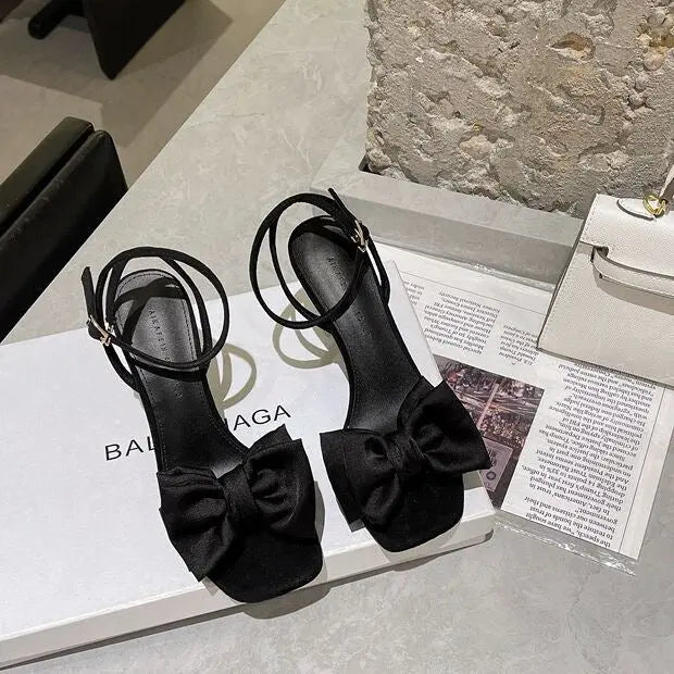 Bowknot Ankle Strap Heels fashionnsio