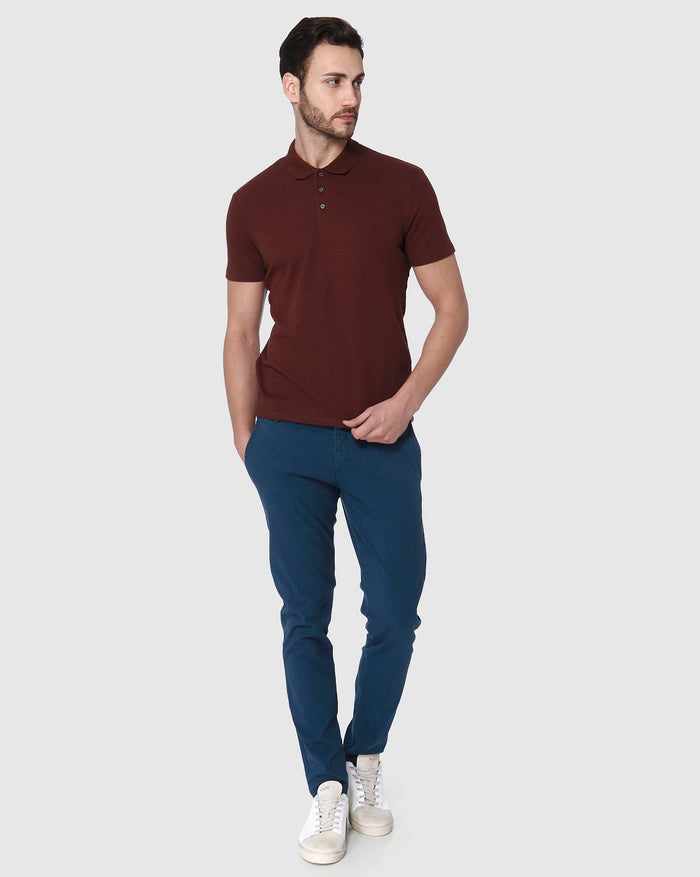 Burgundy Polo Neck T-Shirt