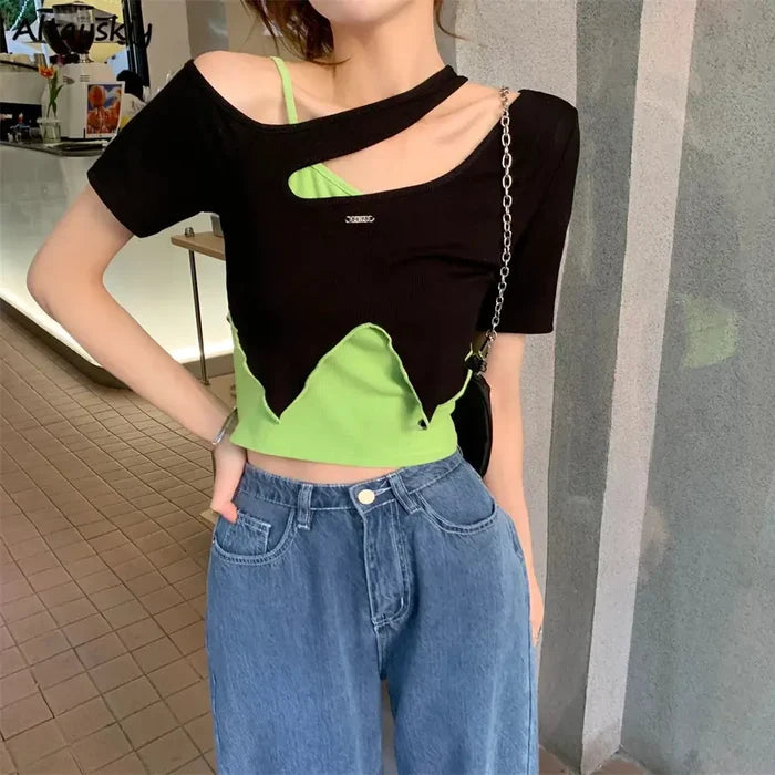 Off Shoulder 2 Piece Set Top fashionnsio