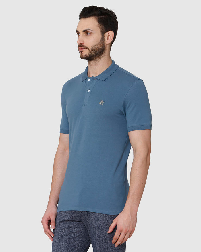 Dark Blue Polo Neck T-Shirt