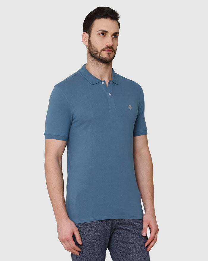 Dark Blue Polo Neck T-Shirt