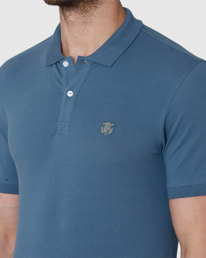 Dark Blue Polo Neck T-Shirt