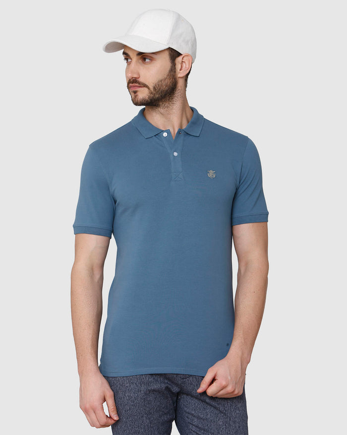 Dark Blue Polo Neck T-Shirt