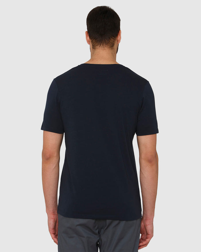 Dark Blue Slim Fit V Neck T-Shirt