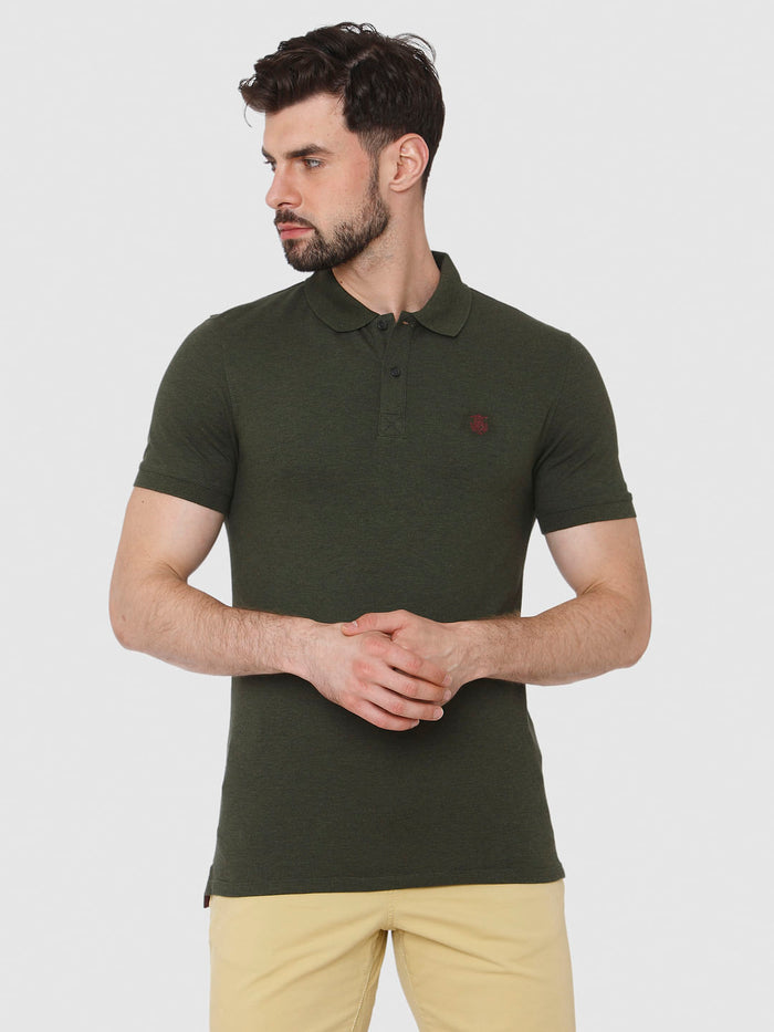 Dark Green Polo Neck T-Shirt