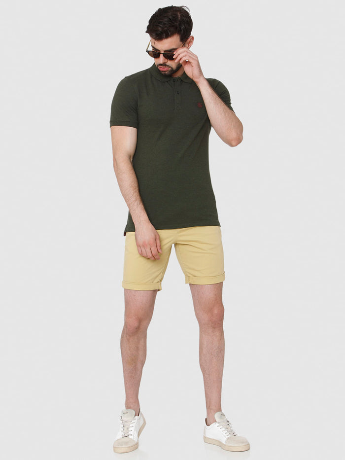 Dark Green Polo Neck T-Shirt