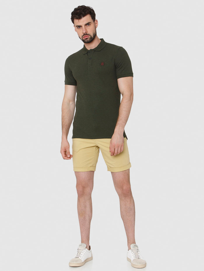 Dark Green Polo Neck T-Shirt