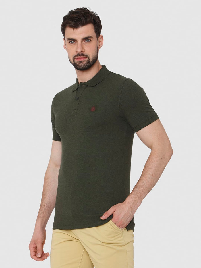Dark Green Polo Neck T-Shirt