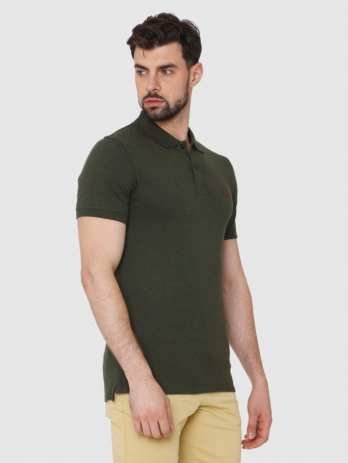 Dark Green Polo Neck T-Shirt