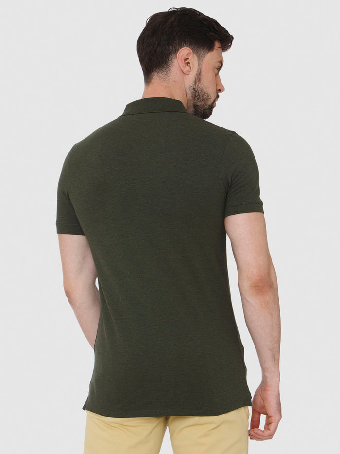 Dark Green Polo Neck T-Shirt