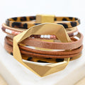 Diana Leather Cuff - Leopard