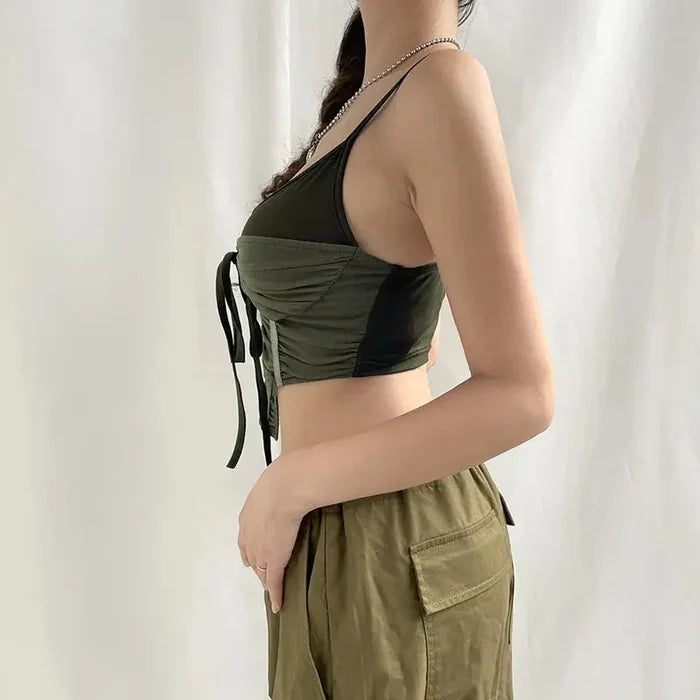 Bow Pleated Corset Top fashionnsio