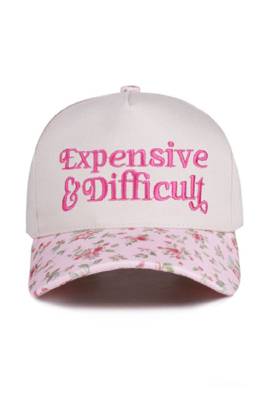 "Expensive & Difficult" Canvas Cap-Floral-Cute-Trendy-Shop-Womens-Boutique-Clothing-Store