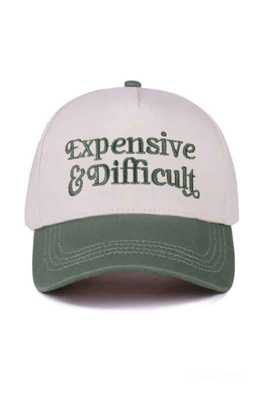 "Expensive & Difficult" Canvas Cap-Forest Green-Cute-Trendy-Shop-Womens-Boutique-Clothing-Store