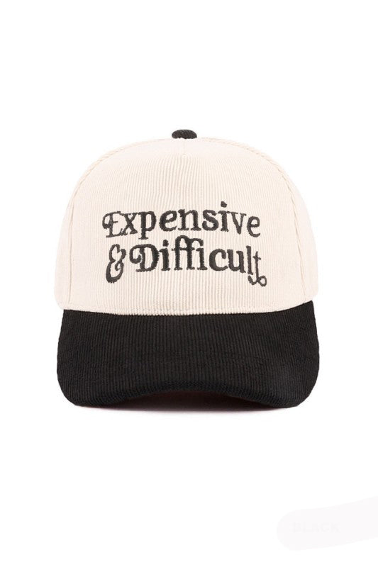 "Expensive & Difficult" Canvas Cap-Black-Cute-Trendy-Shop-Womens-Boutique-Clothing-Store