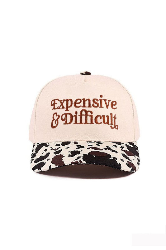 "Expensive & Difficult" Canvas Cap-Cow-Cute-Trendy-Shop-Womens-Boutique-Clothing-Store