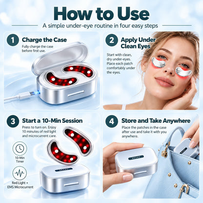 🔥 Limited-Time Sale – Wireless Red Light Under-Eye Patches with LED & EMS Microcurrent Technology + Rechargeable Case