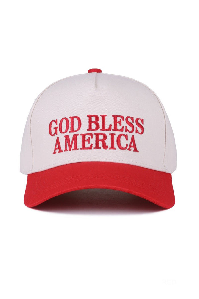 "God Bless America" Cap-Red-Cute-Trendy-Shop-Womens-Boutique-Clothing-Store