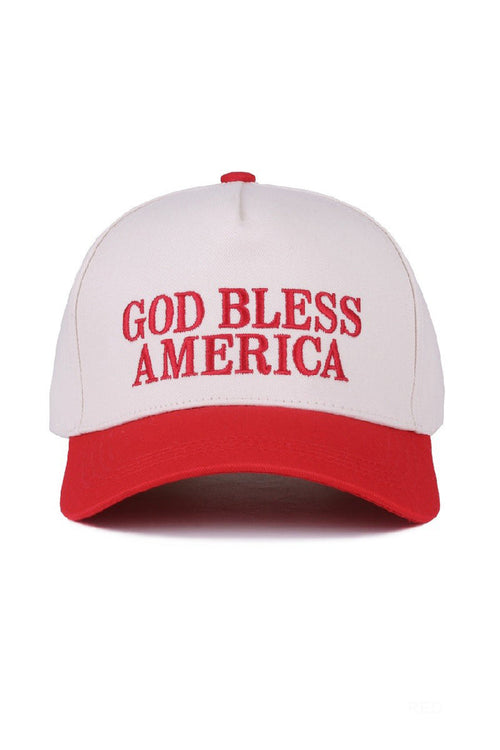 "God Bless America" Cap-Red-Cute-Trendy-Shop-Womens-Boutique-Clothing-Store