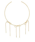 Gold Triple Bow Open Statement Choker