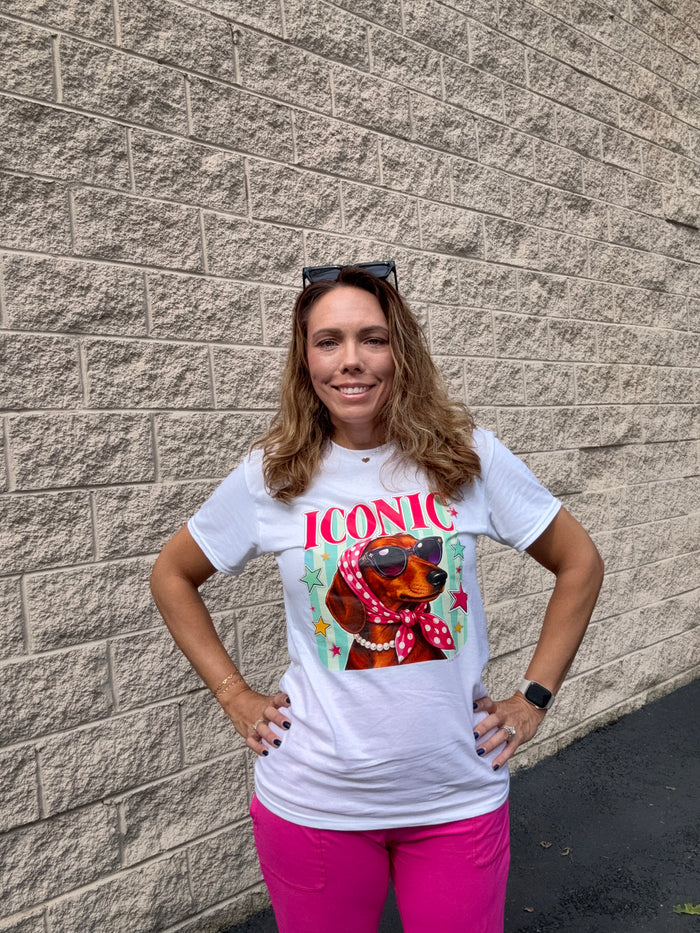 "Iconic" Retro Dachshund Graphic Tee