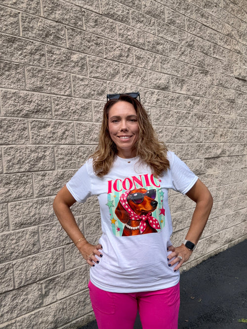 "Iconic" Retro Dachshund Graphic Tee