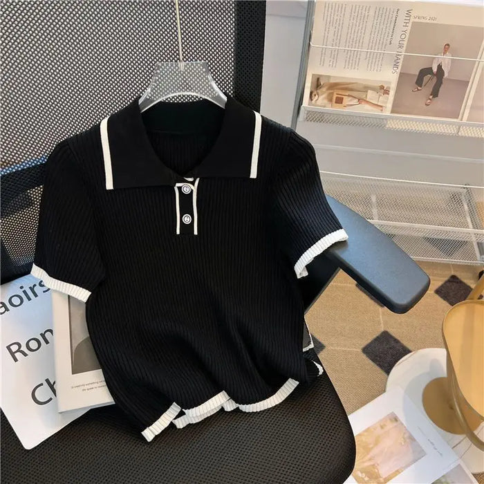 Korean Knitted T-shirt Top fashionnsio