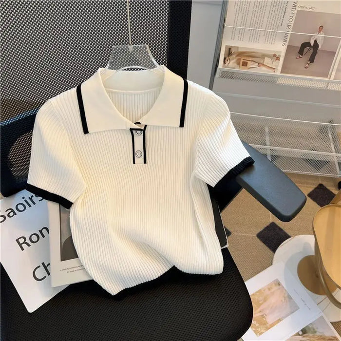 Korean Knitted T-shirt Top fashionnsio